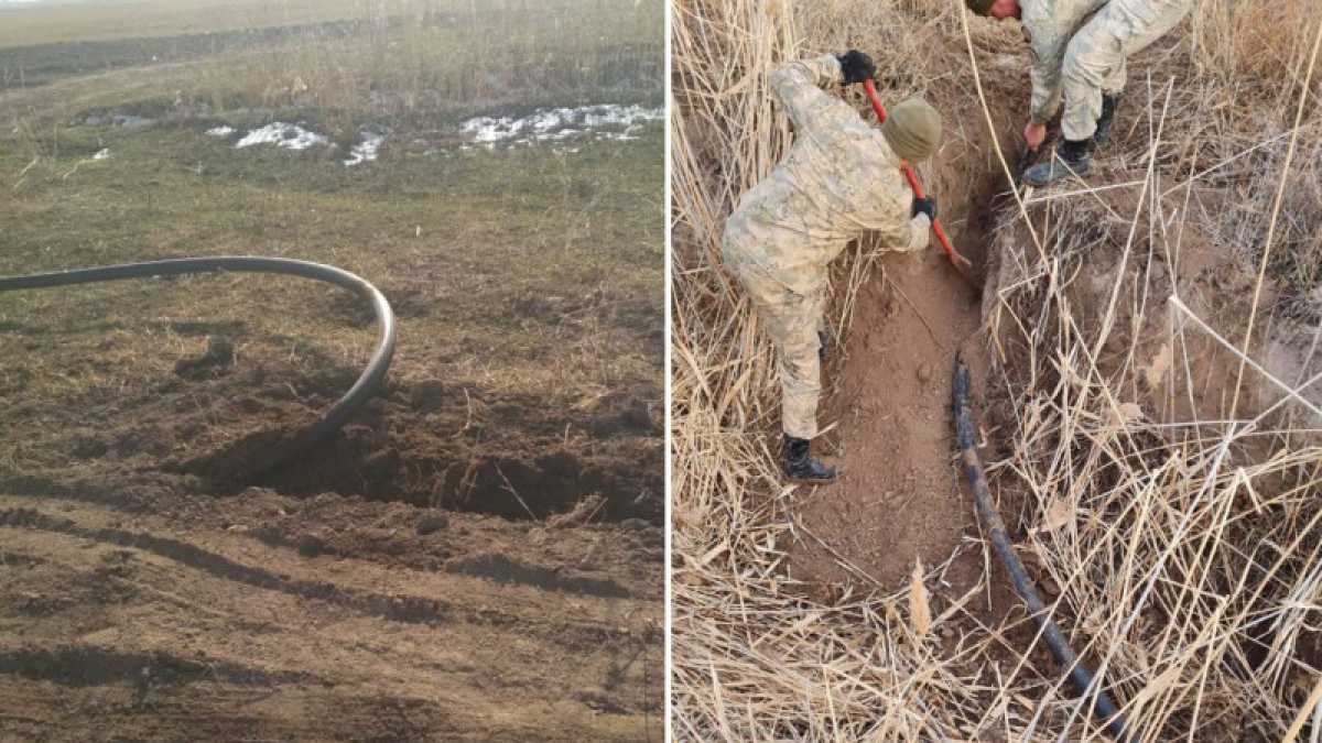 Пограничники нашли шланг для перекачки ГСМ в Жамбылской области