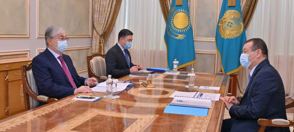 Глава государства принял министра индустрии и инфраструктурного развития Каирбека Ускенбаева