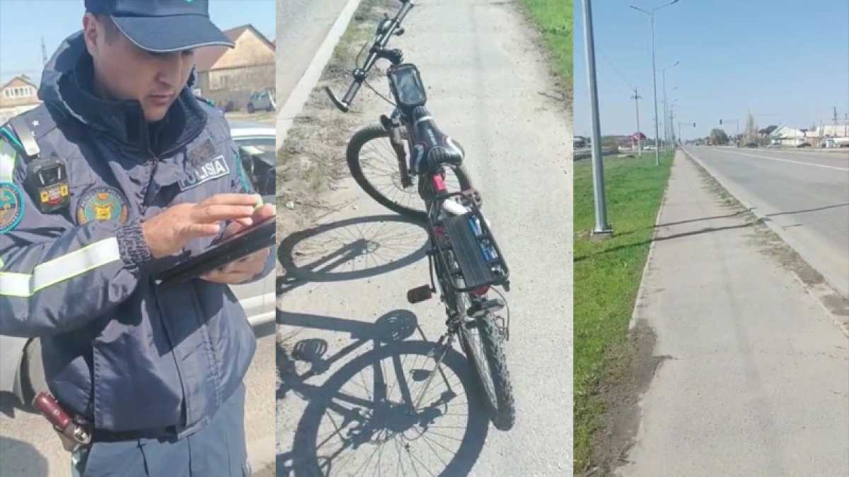 Велосипедиста оштрафовали за езду одной рукой в Таразе