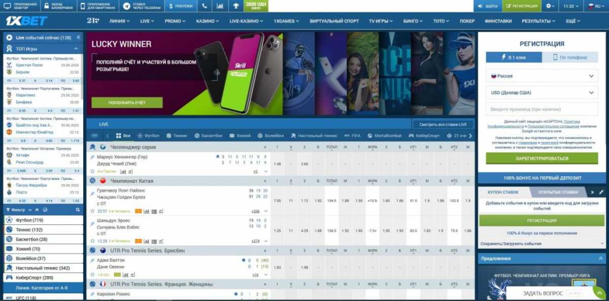 Букмекерская контора 1xBet