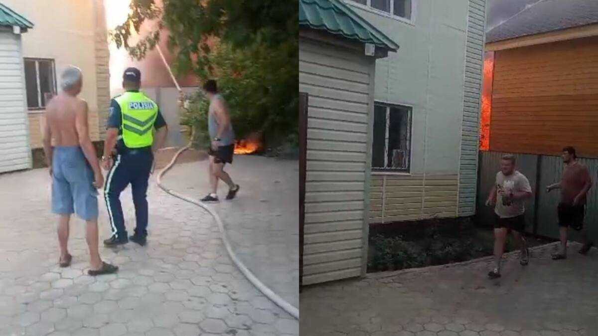 В Акмолинской области полицейские спасли из горящего дома двух детей