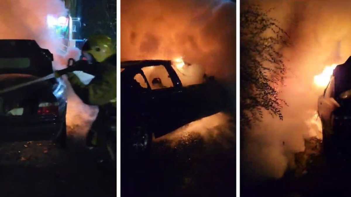 Авто вспыхнуло во время стоянки в Усть-Каменогорске
