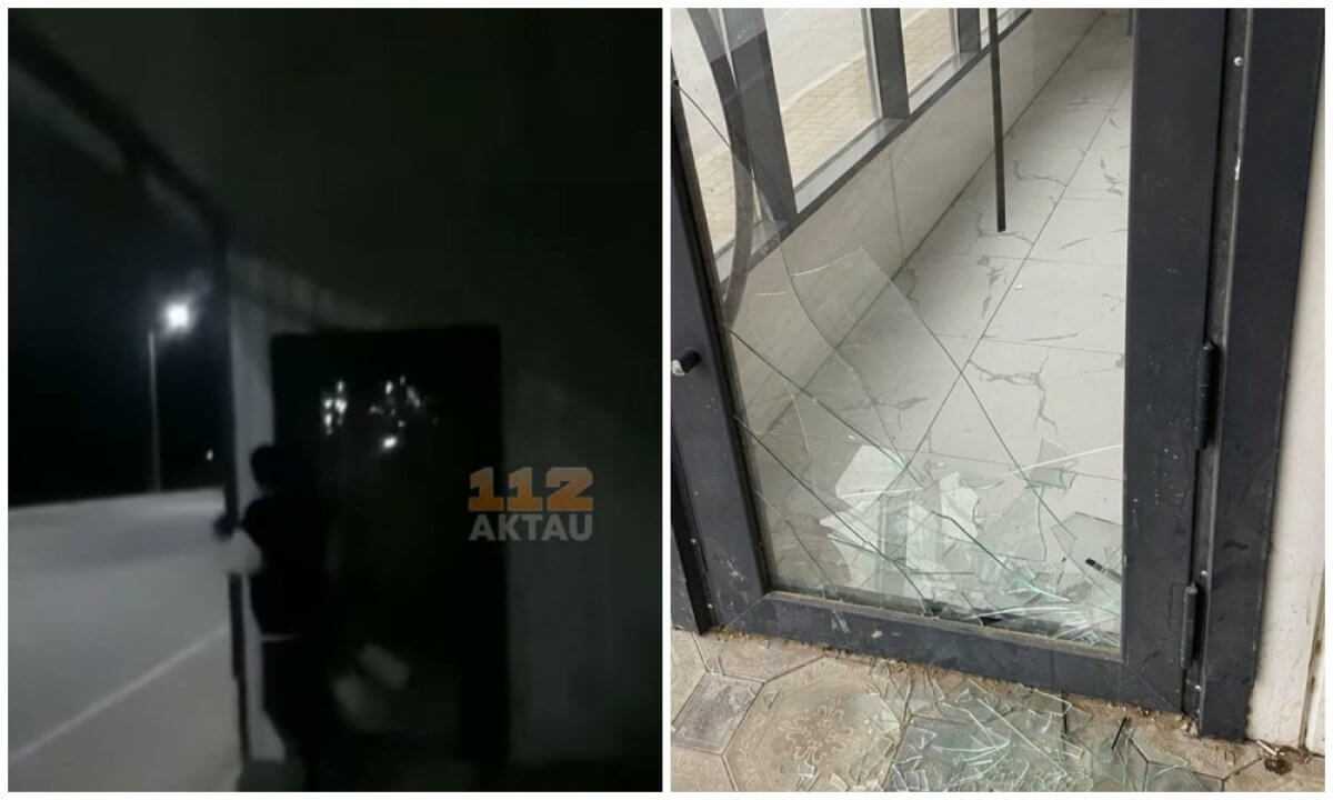 Подросток разбил стеклянную дверь остановки в Мангистау