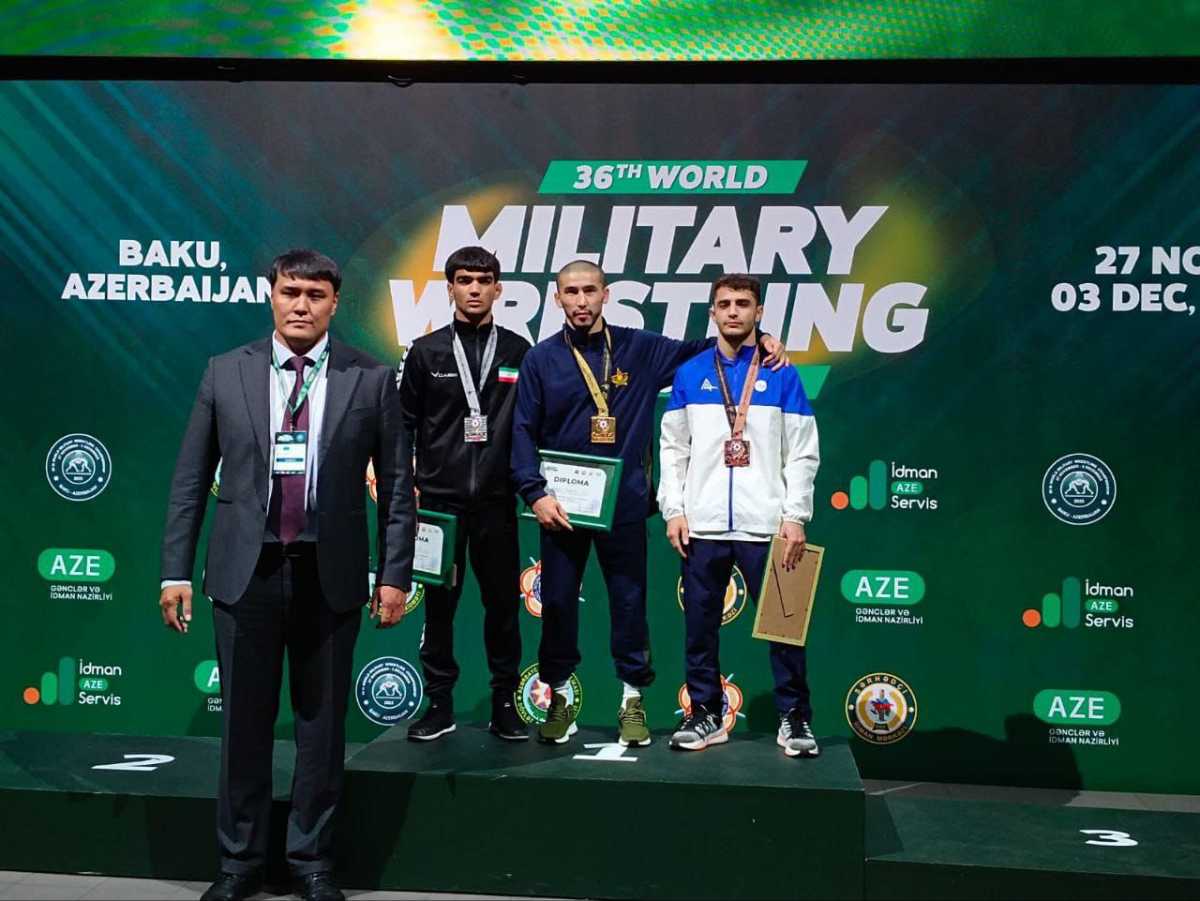 Казахстанские военнослужащие завоевали 8 медалей на ЧМ по борьбе в Баку