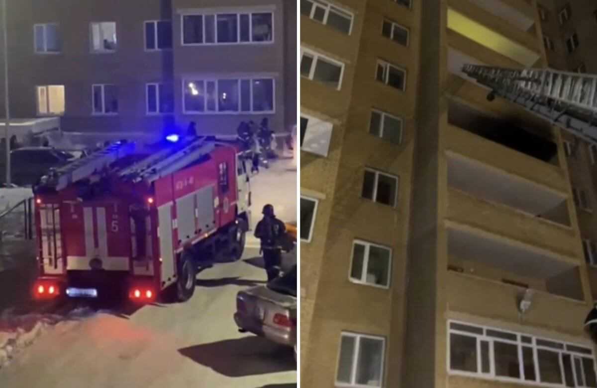 14 человек эвакуировали во время пожара в Караганде