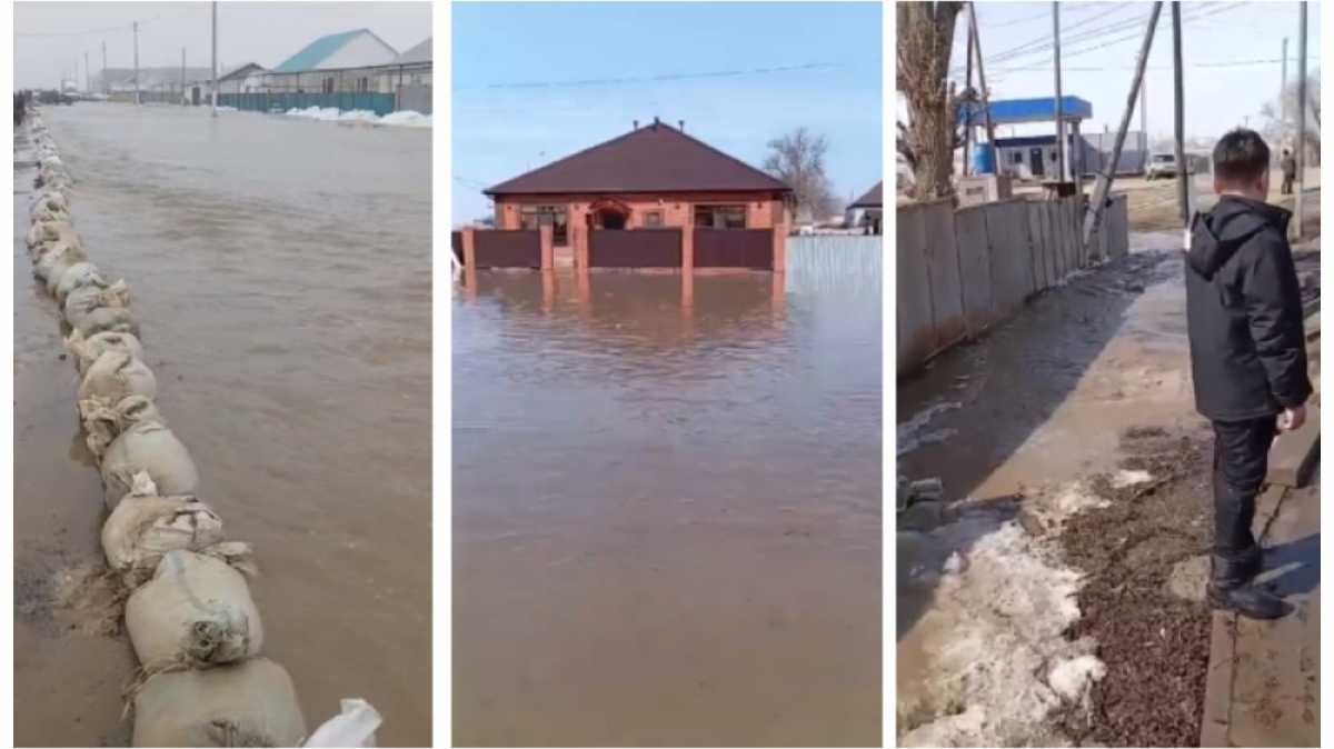 Большая вода пришла в Актюбинскую область: затоплены дороги, мосты и даже дома