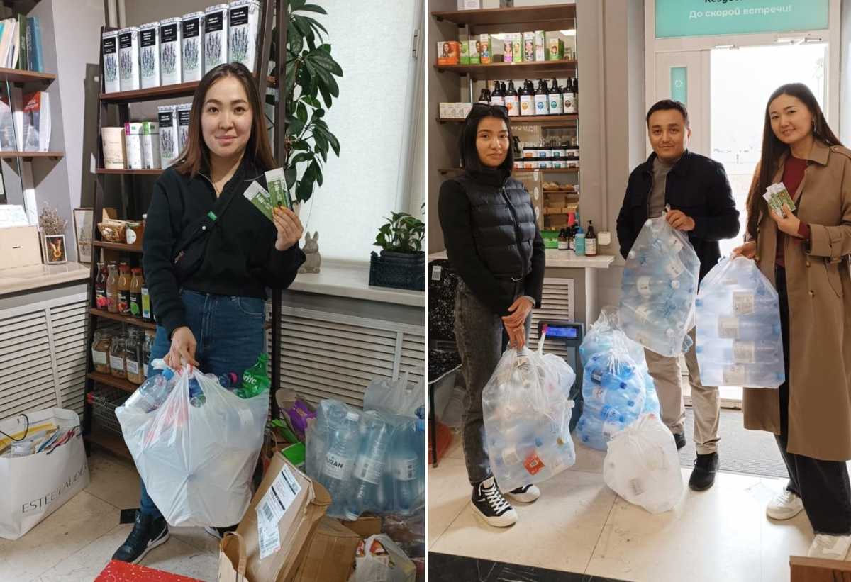 «Обменяй мусор на кофе/снэк»: алматинцы в первый день акции сдали 197 кг вторсырья и получили 128 купонов на еду