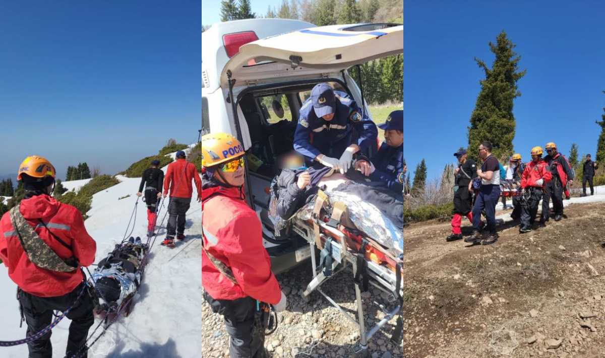 Спасатели МЧС транспортировали туриста в горах Заилийского Алатау