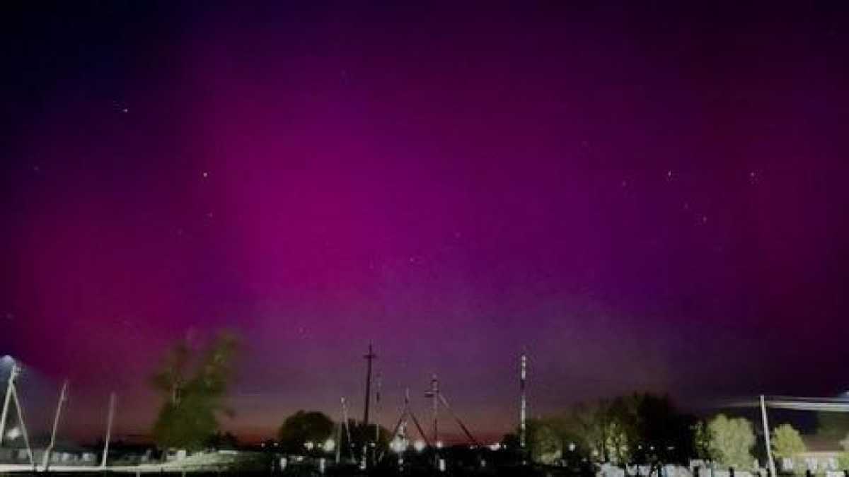 Полярное сияние вновь запечатлели в небе на севере Казахстана
