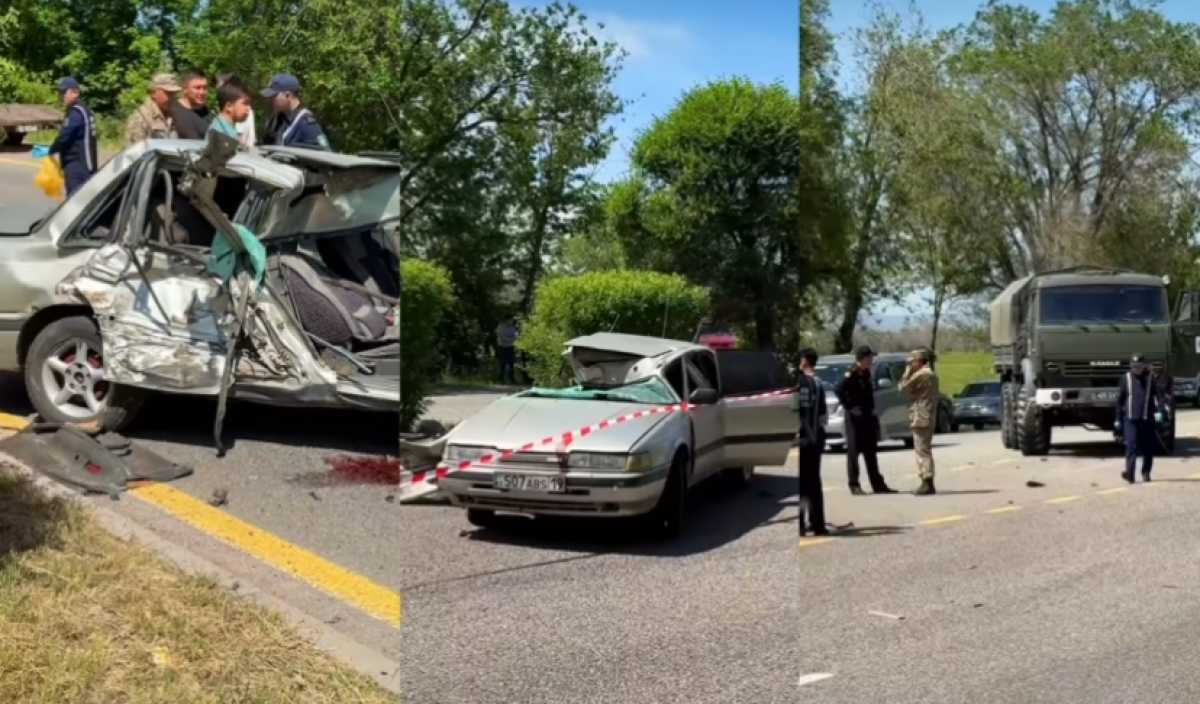 Женщина погибла при столкновении легковушки и армейского грузовика на трассе Алматы-Оскемен