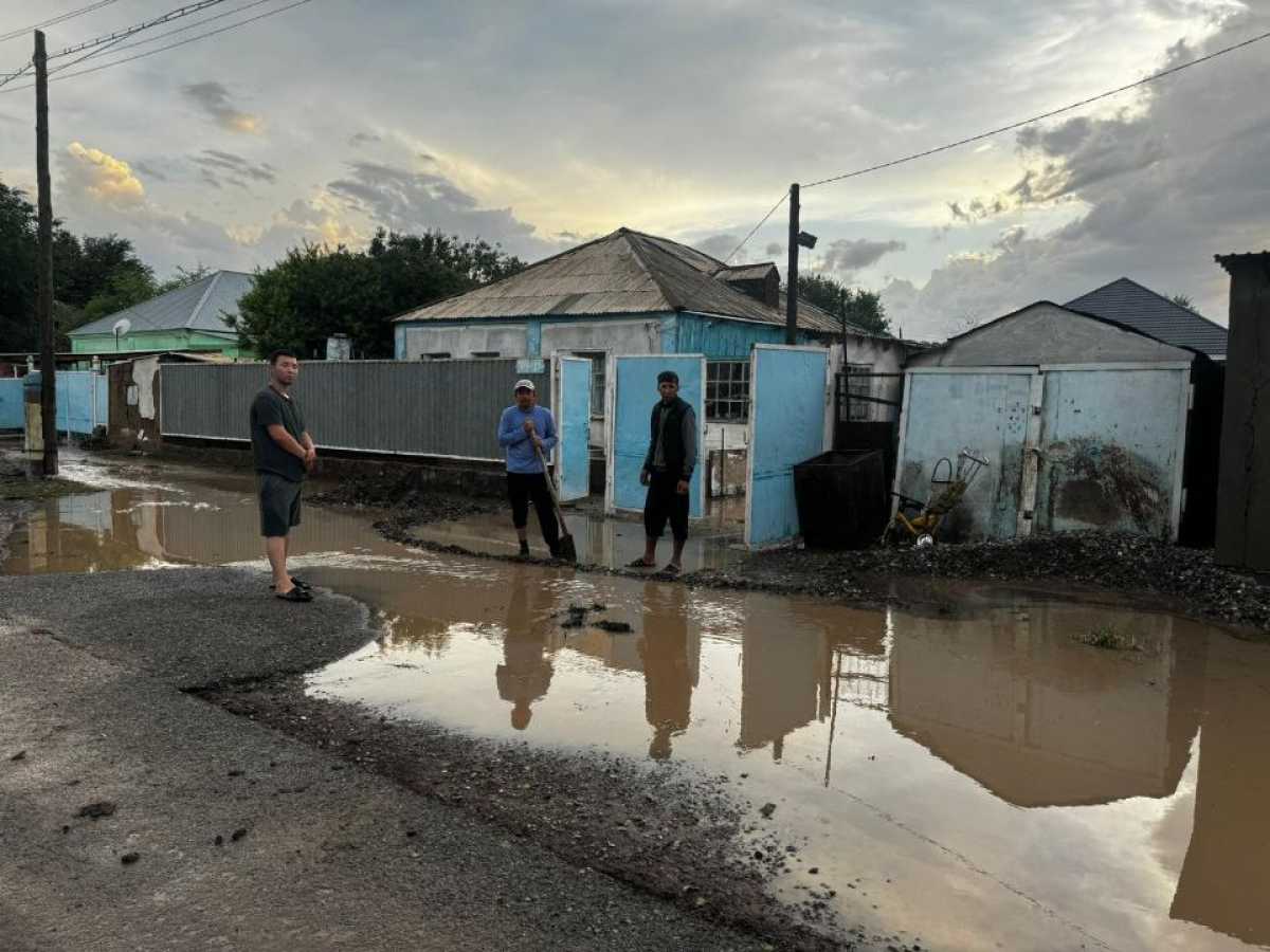 Жамбылскую область затопило дождевой водой