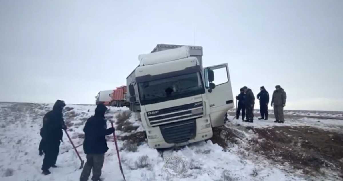 29 фур вызволили из снежного плена в Мангистауской области