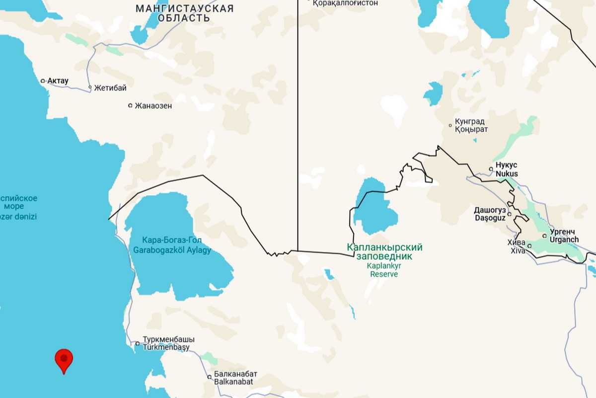 Землетрясение магнитудой 3,1 произошло в Каспийском море