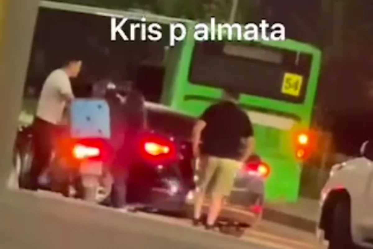 Двое мужчин жестоко избили курьера на проезжей части в Алматы