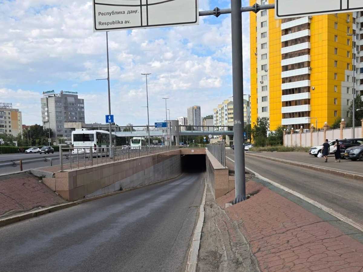 Подземный туннель на улице Бараева перекроют до сентября в Астане