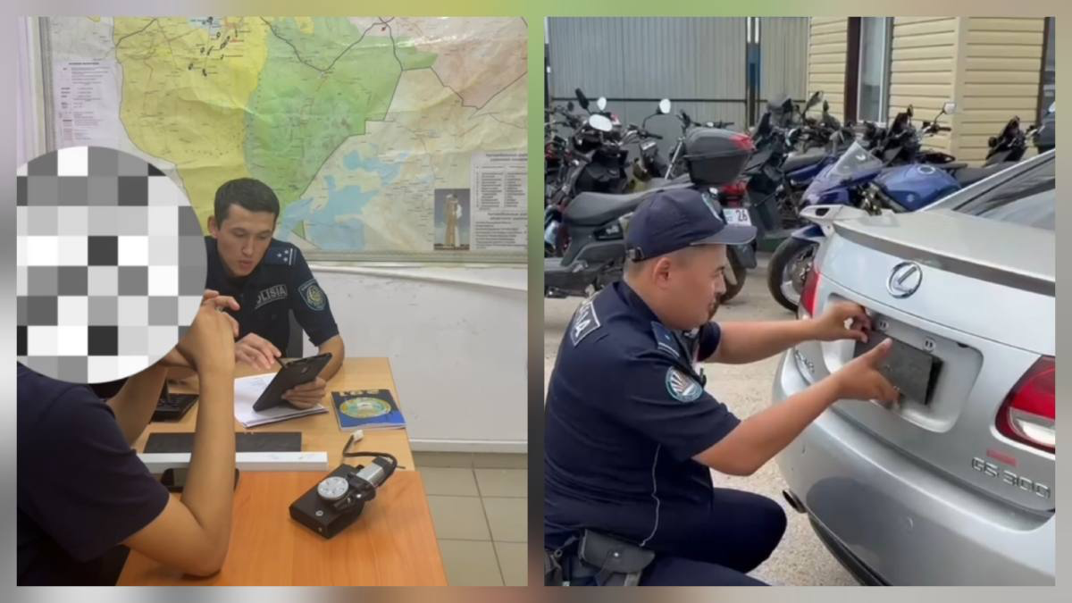 Водителя с переворачивающимися номерами задержали в Актюбинской области