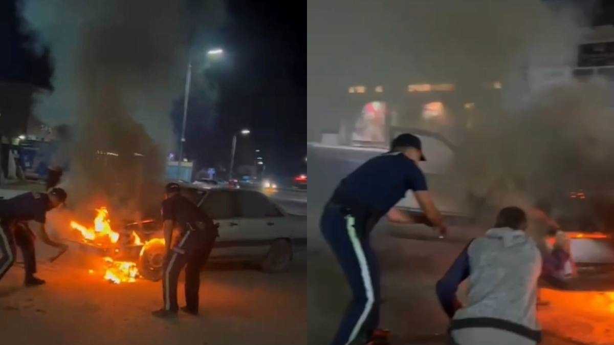 Полицейские спасли людей из горящего автомобиля в Абайской области