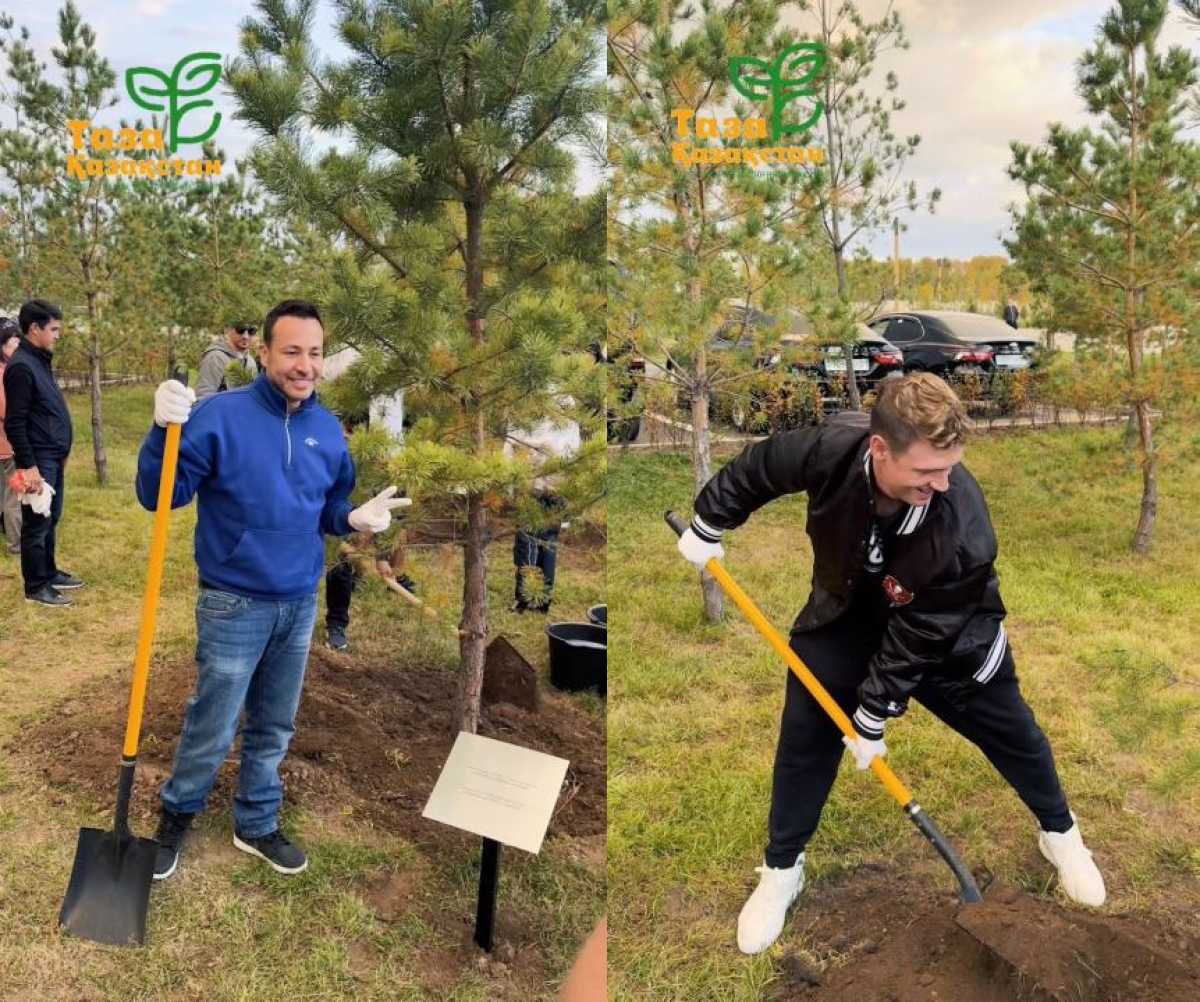 Легендарная группа Backstreet Boys посадила деревья в новом Парке мира и согласия в Астане