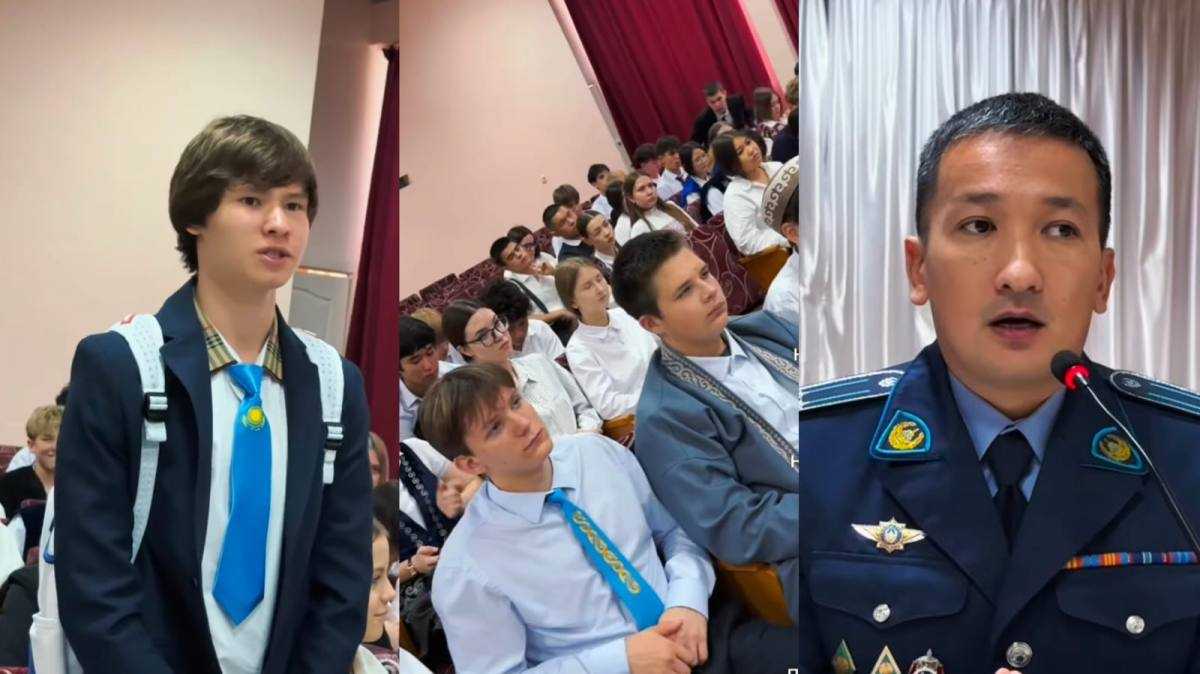 Страж порядка рассказал костанайским школьникам о службе и подвиге