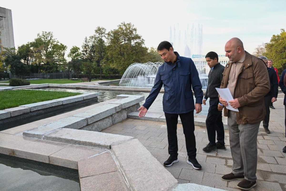 Аким Алматы ознакомился с ходом реконструкции фонтанов и благоустройства новых общественных пространств