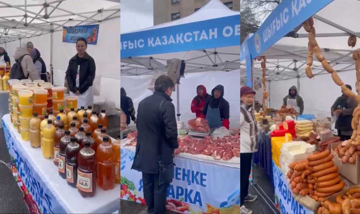 Фермеры из Восточного Казахстана привезли в Алматы свежее мясо и натуральный мед по доступным ценам