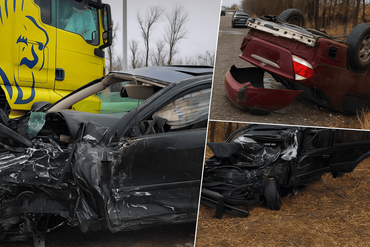 Lexus вылетел на встречку и смял три машины на трассе Алматы–Бишкек