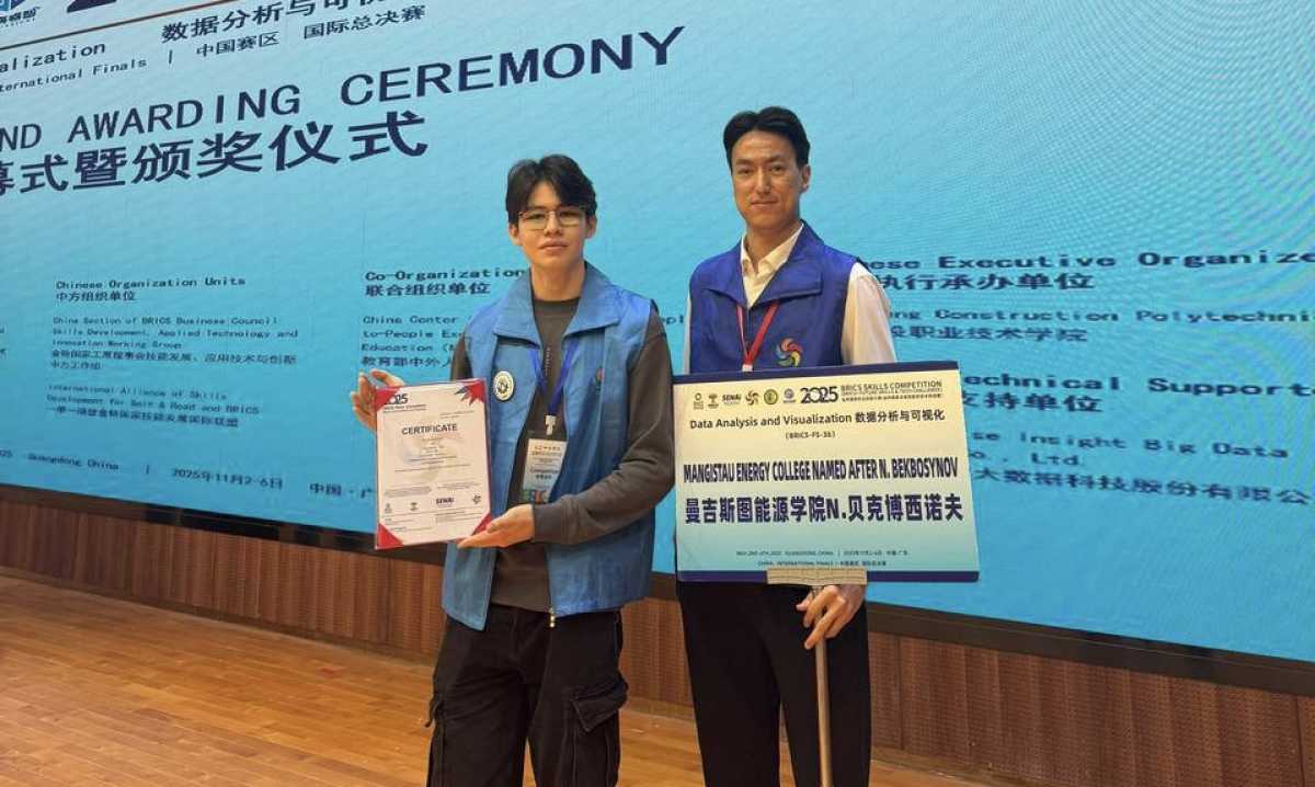 Казахстанский студент завоевал «бронзу» на международном чемпионате BRICS в Китае