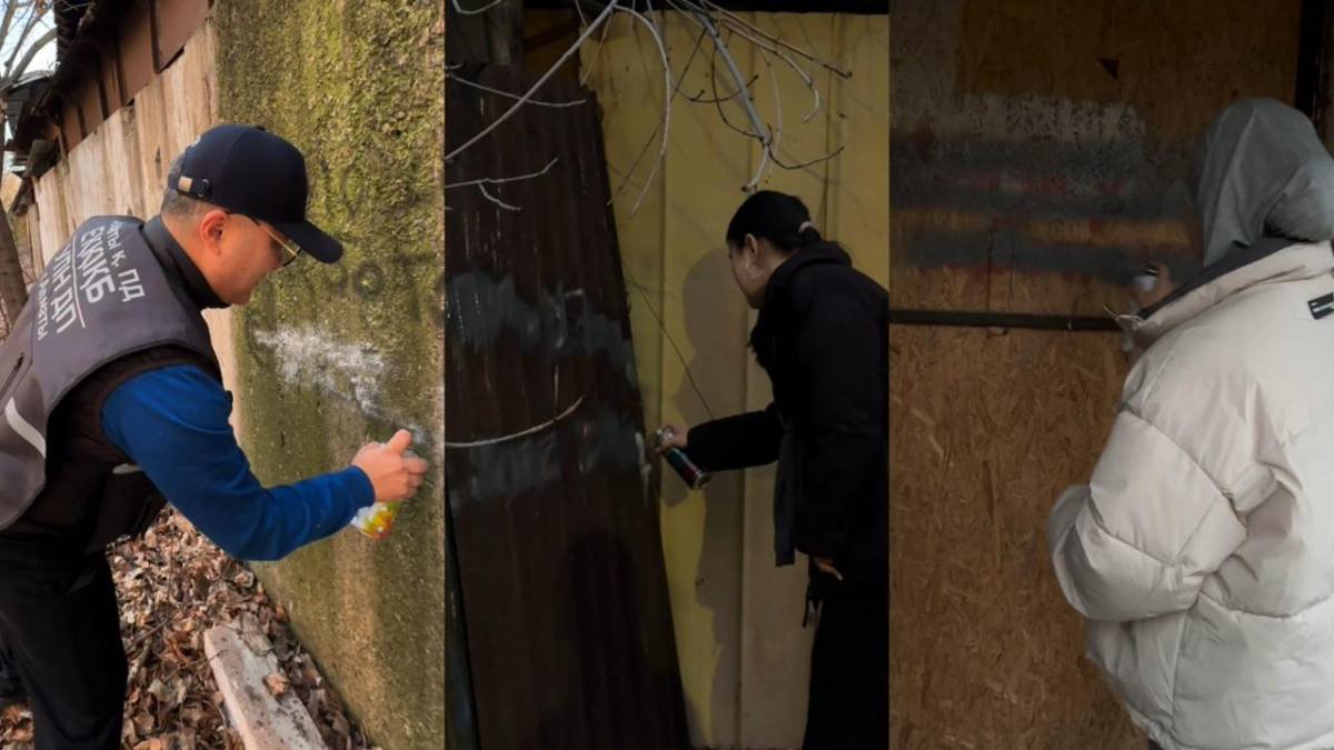 Более 200 наркореклам закрасили в одном из районов Алматы