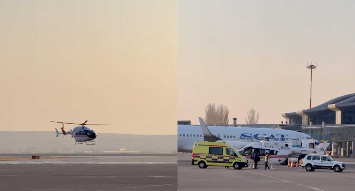 Трагедия в Туркестанской области: пострадавшую в пожаре на вертолёте доставили в Шымкент