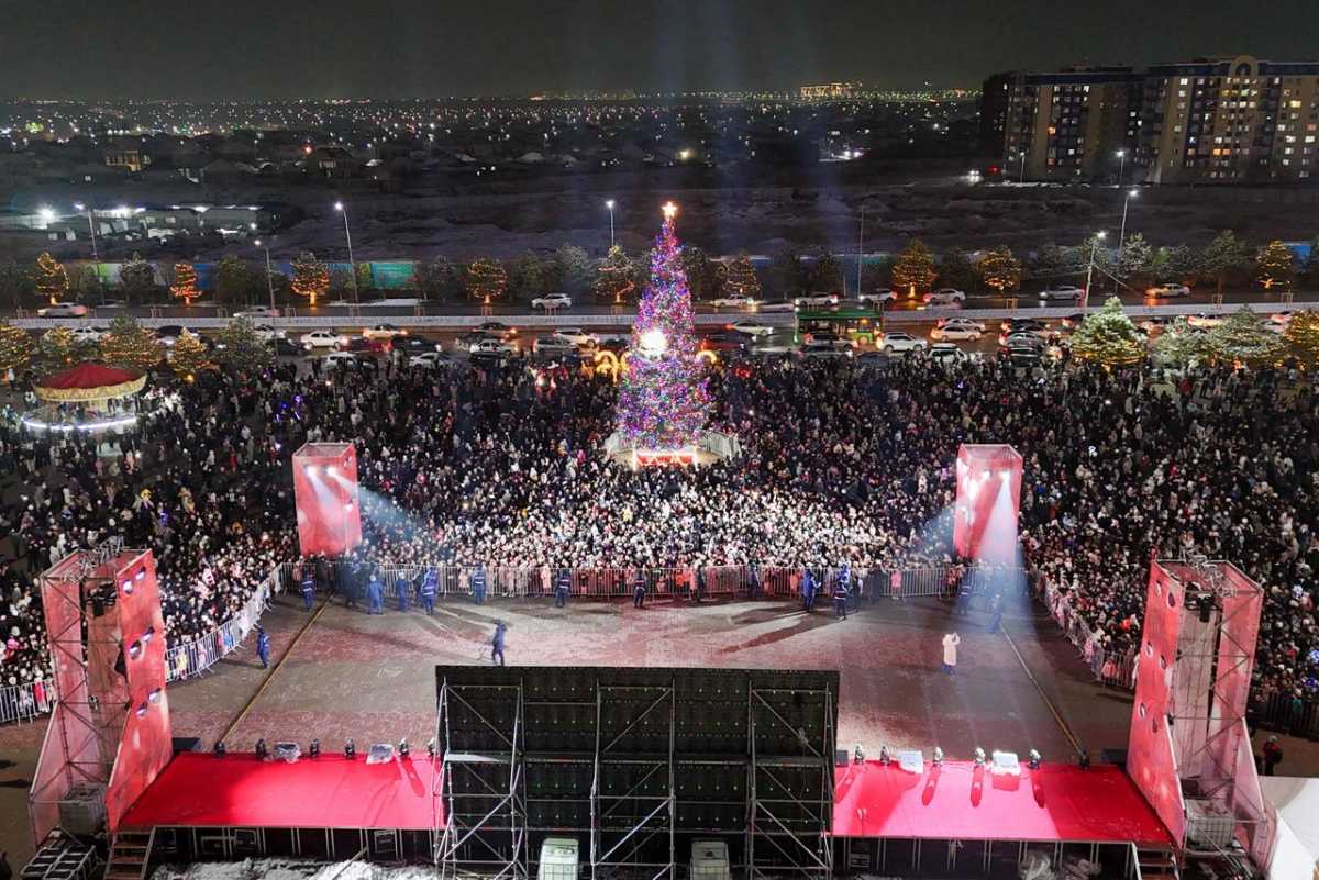 В Шымкенте зажгли главную новогоднюю елку