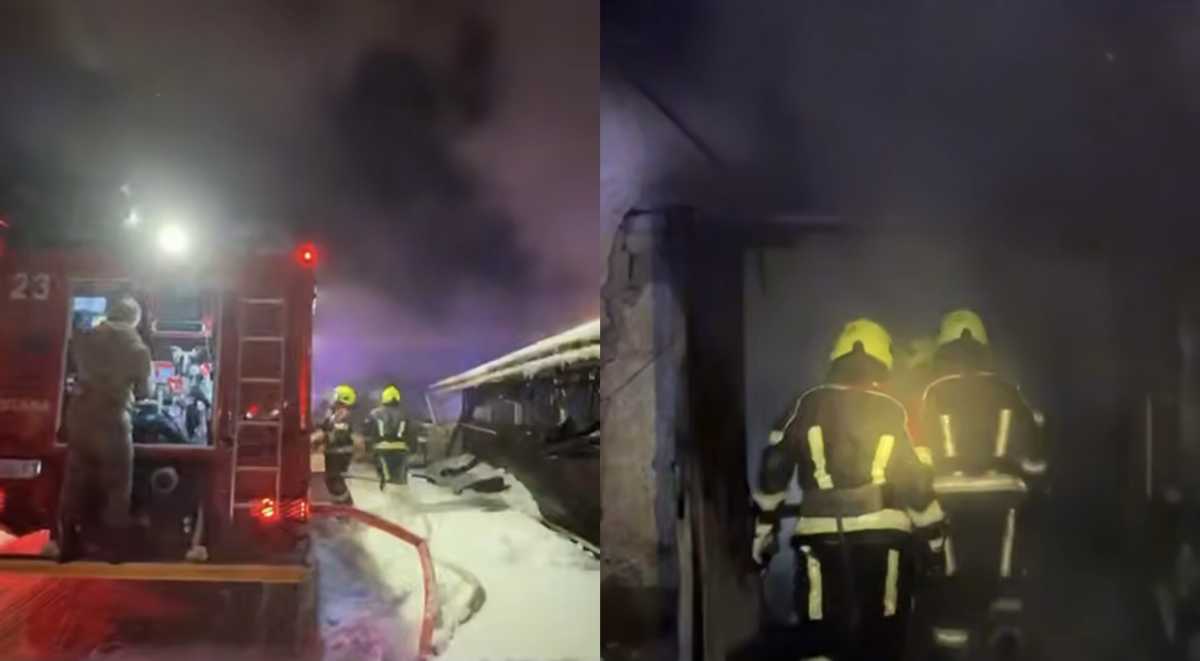 Цех по мойке ковров горел в Астане