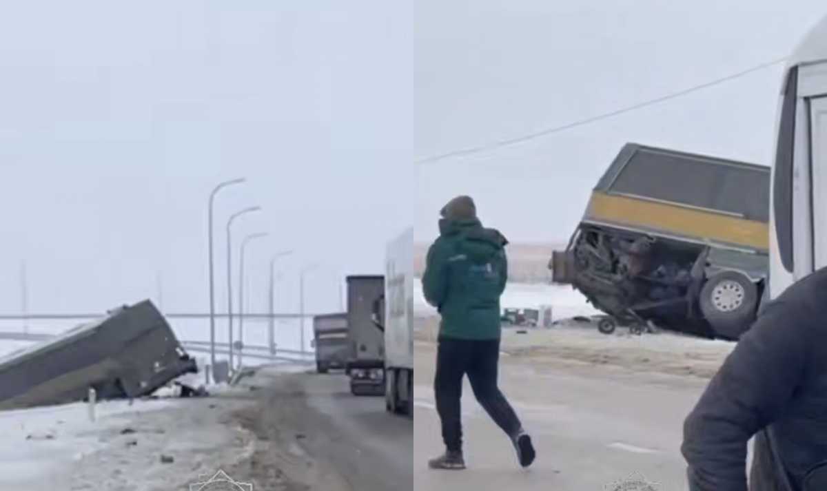 Автобус с иностранными пассажирами попал в ДТП в Кызылординской области