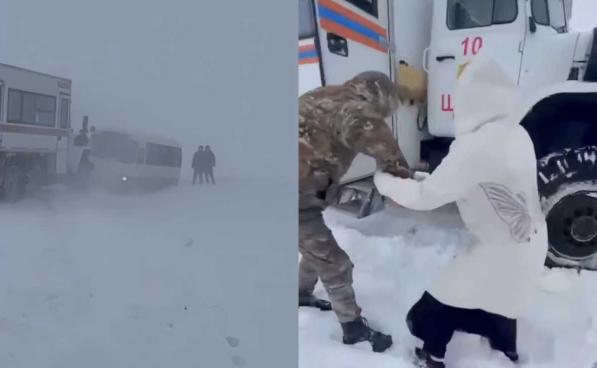 Четырёх человек спасли из снежного заноса в Туркестанской области