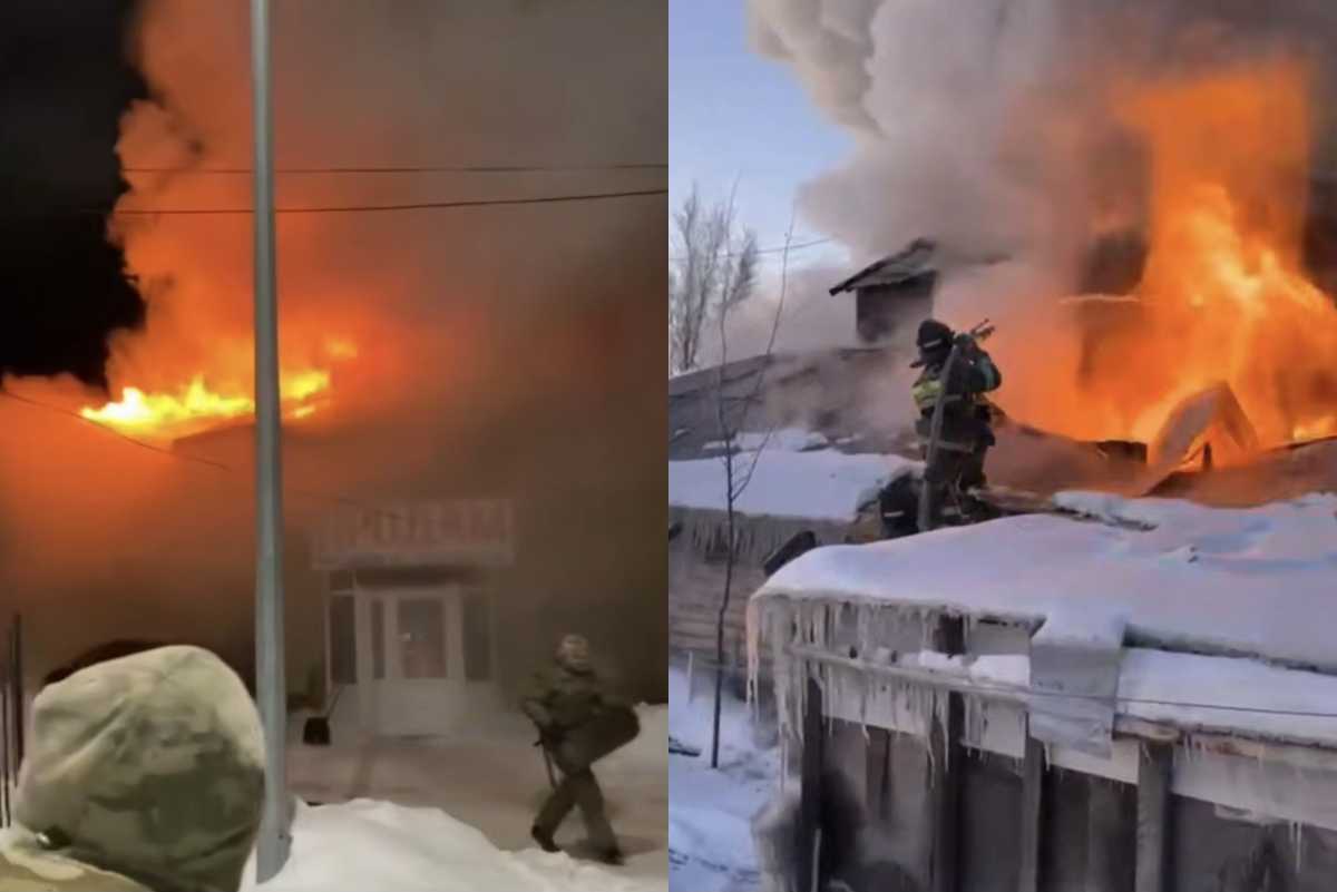 Двухэтажное кафе горело в Костанайской области: пожарные вынесли четыре газовых баллона