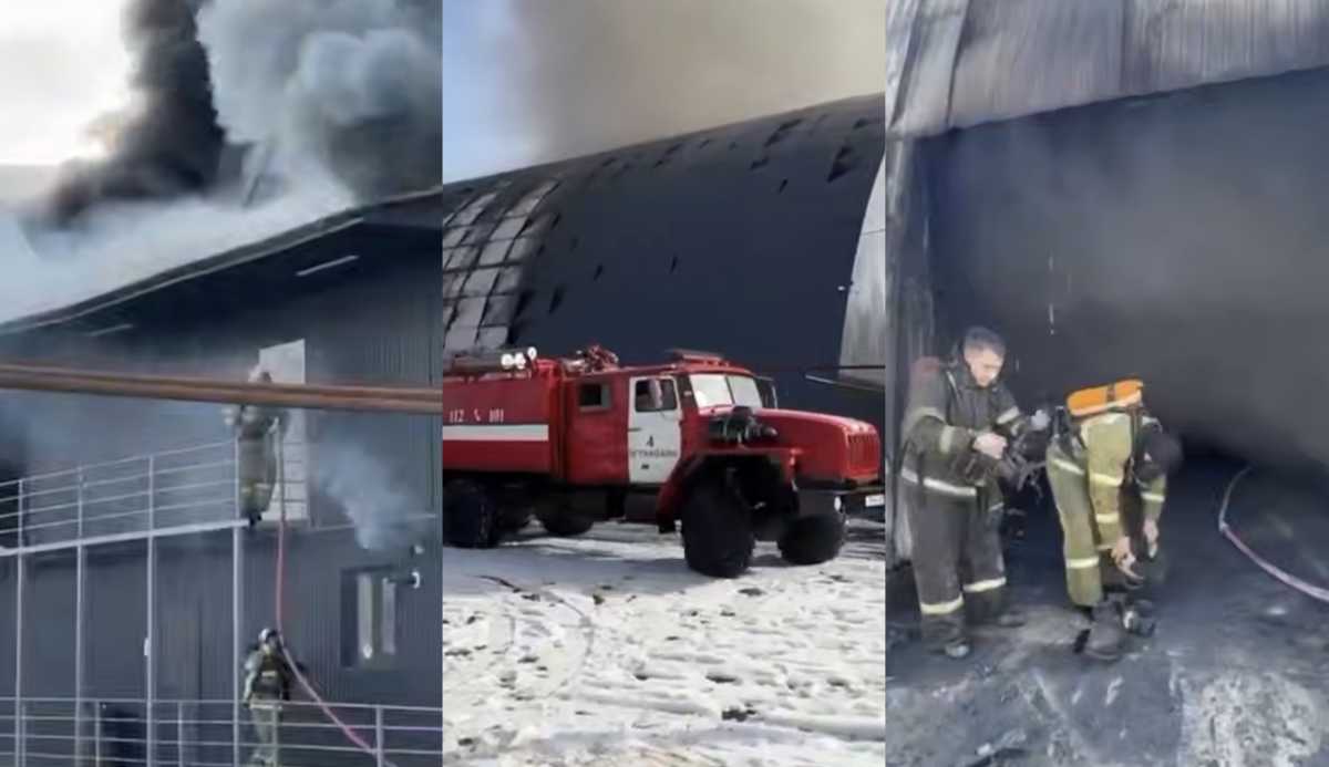 Крытое футбольное поле и спортзал загорелись в Алматинской области