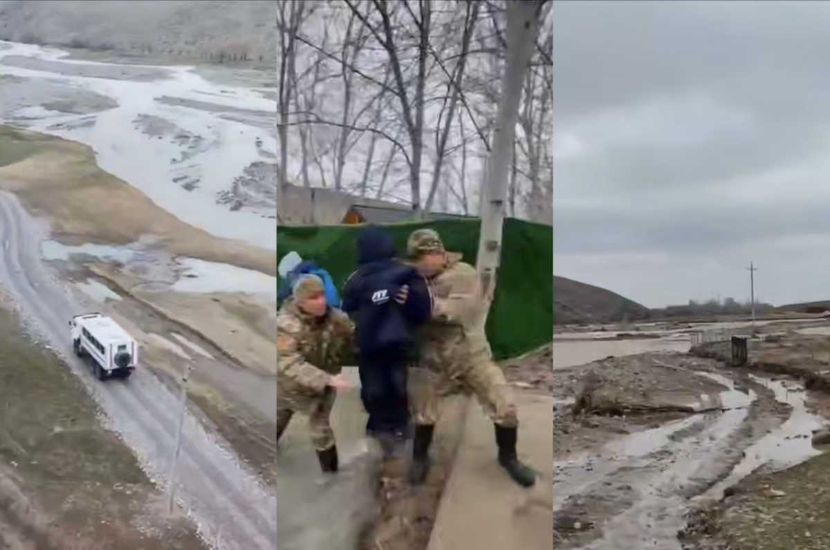 Дорогу размыло в Туркестанской области: спасатели эвакуировали 29 человек