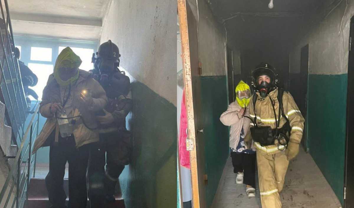Около 30 человек спасли и эвакуировали из-за пожара в многоэтажке в Актобе