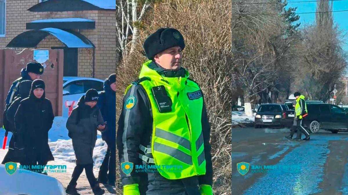Безопасность детей на дорогах: полицейские дежурят у школ Павлодара