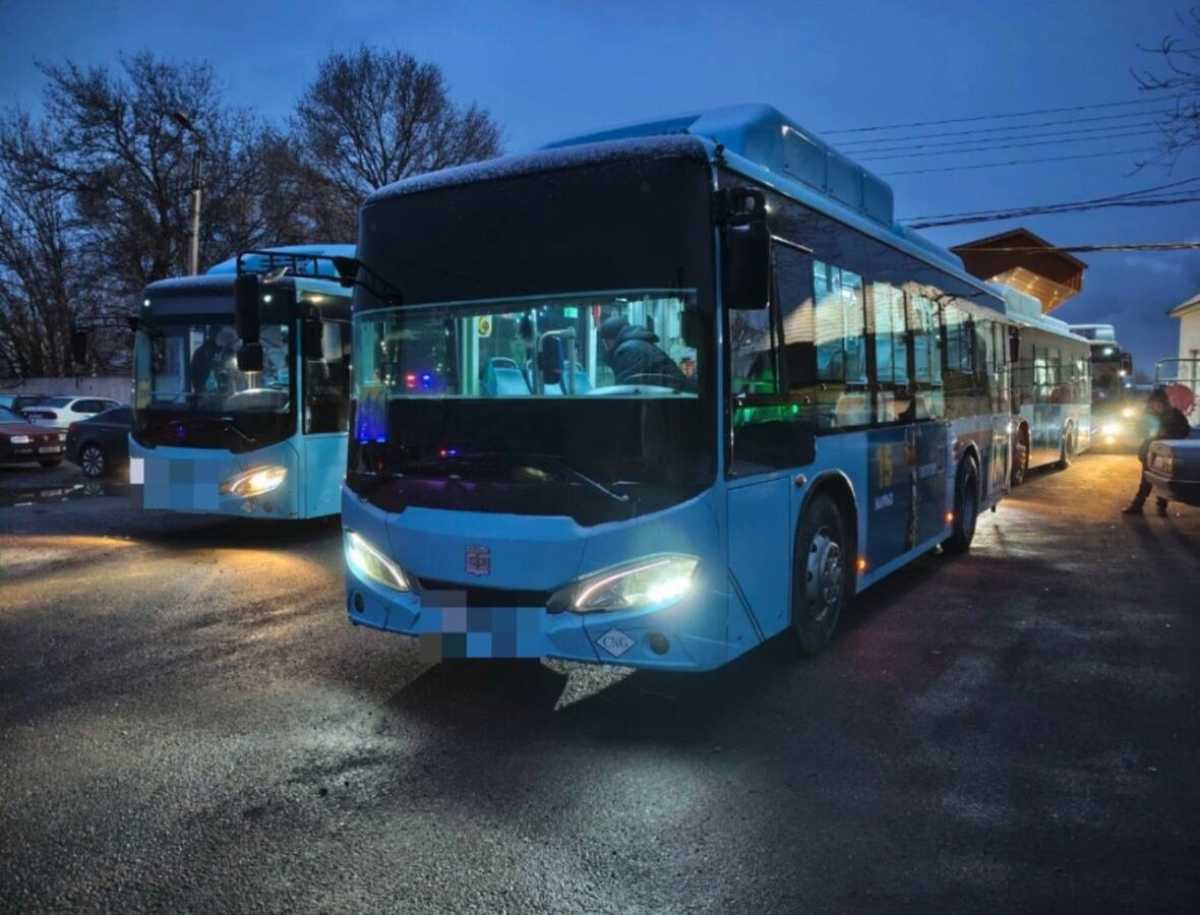 Автобус с лежаками вместо сидений остановили на трассе в Жамбылской области