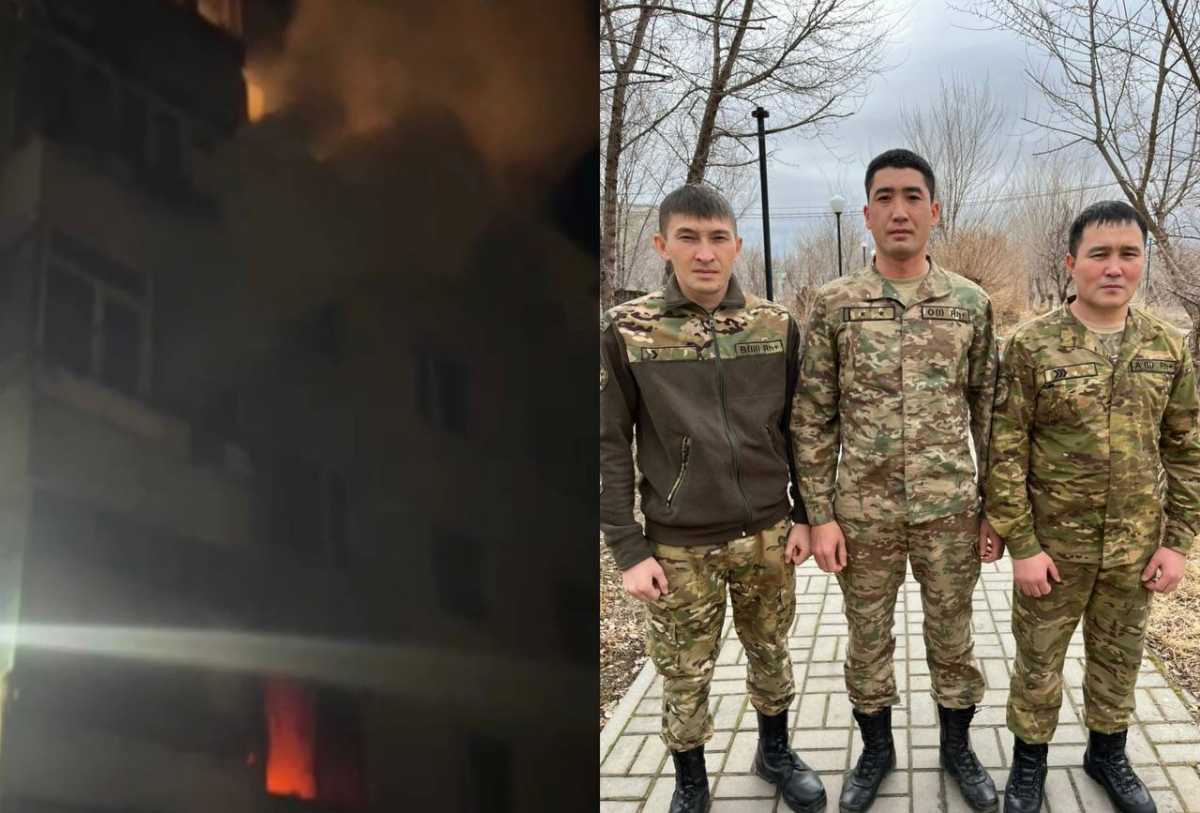 Гвардейцы взломали дверь и спасли детей из горящего дома в Алатау