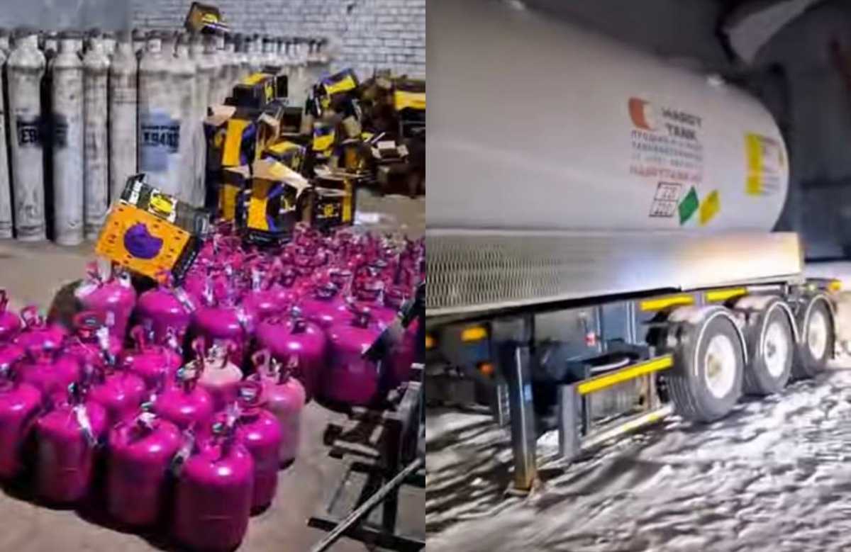 Две цистерны и более тысячи баллонов «веселящего газа» привезли из России в Казахстан
