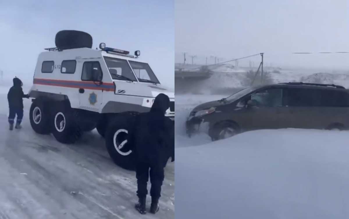 Пять человек спасли из снежного заноса в Карагандинской области