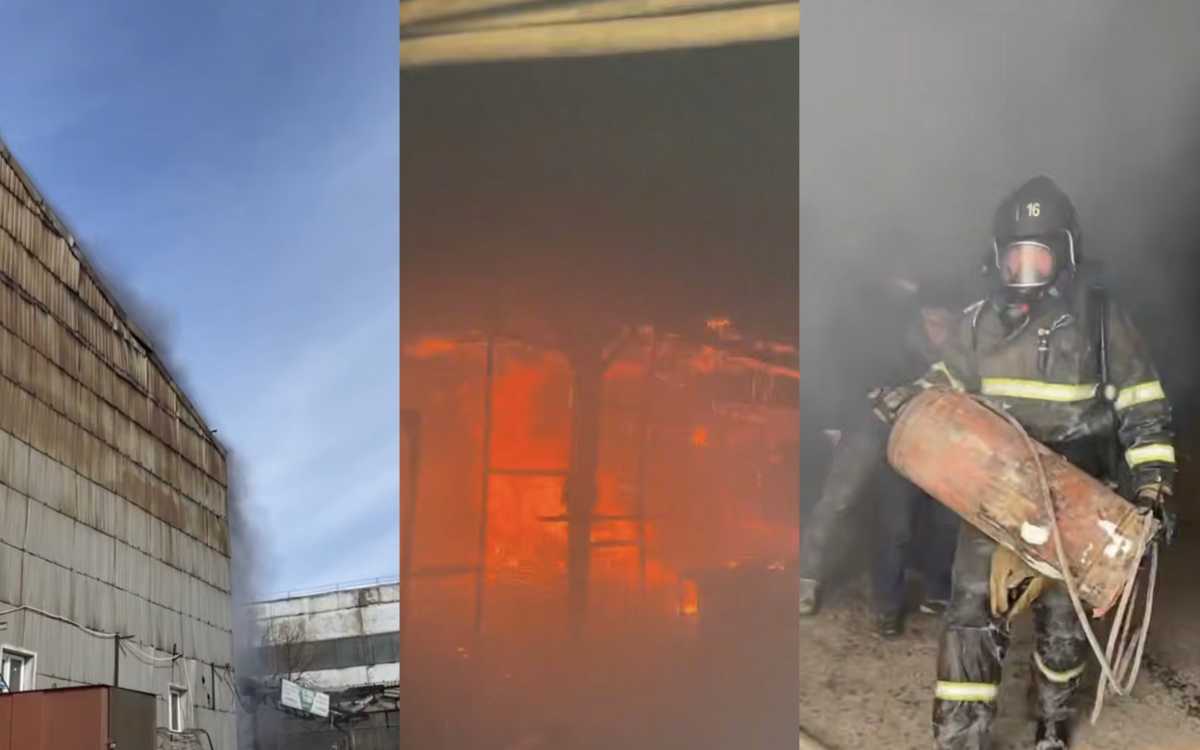 Спасатели предотвратили взрыв при пожаре в ангаре в Астане