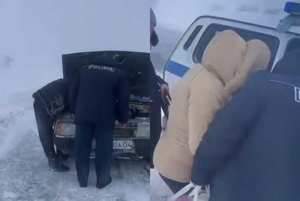 Участковый помог доставить роженицу к спасателям во время бурана в Актюбинской области