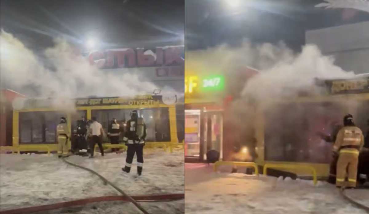 Спасатели предотвратили взрыв при пожаре в киоске быстрого питания в Астане