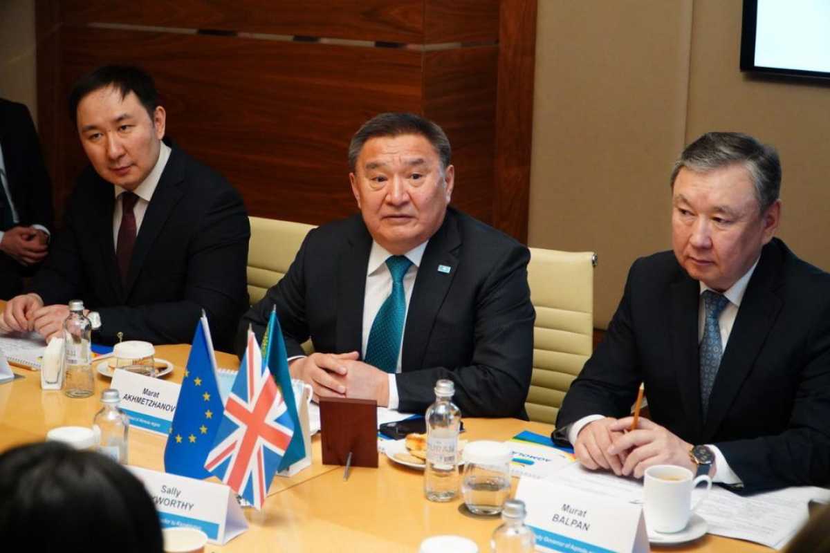 Аким Акмолинской области Марат Ахметжанов встретился с послами Евросоюза и Великобритании