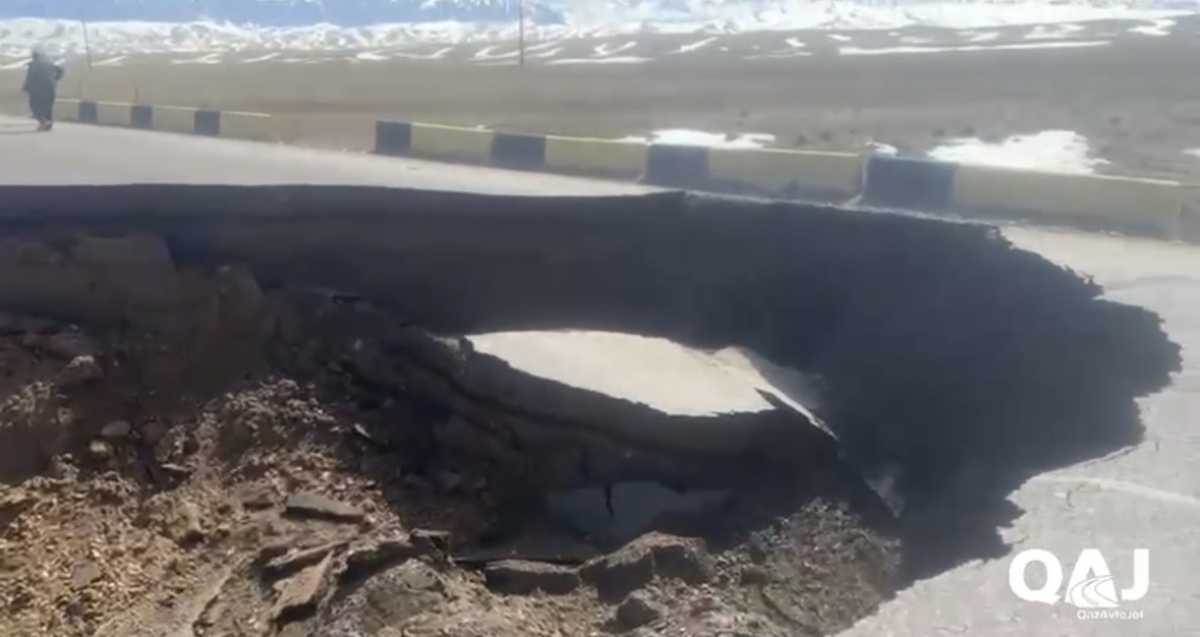 Талые воды разрушили участок дороги в Алматинской области