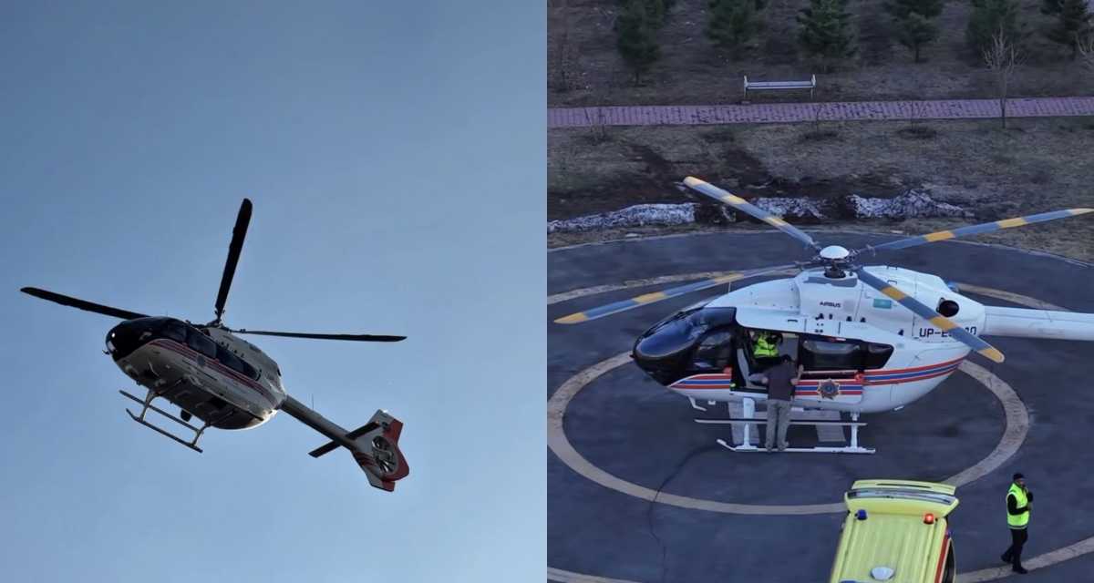 Экстренная помощь: 7-дневного младенца доставили на вертолёте из Павлодара в Астану