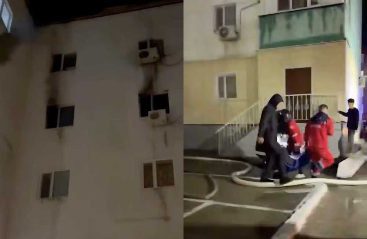 Мужчина отравился дымом при пожаре в многоэтажке в Сатпаеве