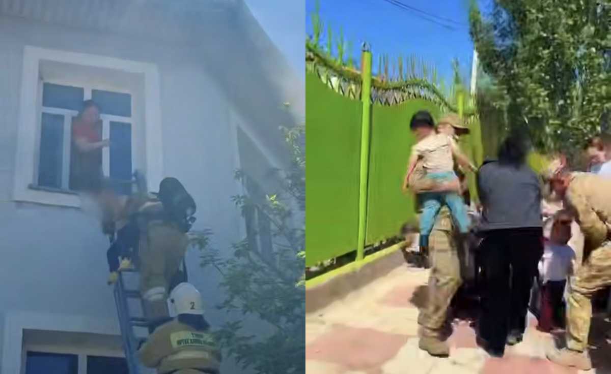 Трёх детей спасли при пожаре в двухэтажном здании в Кызылорде